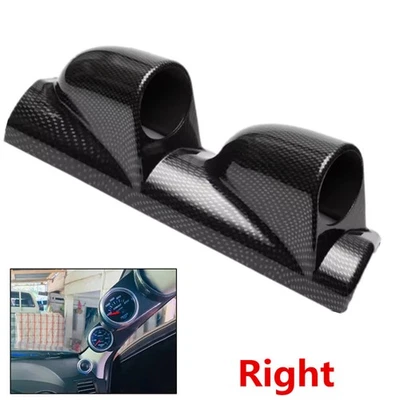 Car Universal Carbon Fiber 52mm 2in Gauge Pod 2 Hole A Pillar Pod Cover Cluster - Image 1 of 4