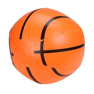 Pool Central Inflatable Orange Black 6Panel Beach Basketball Pool Toy 16" - Picture 1 of 5