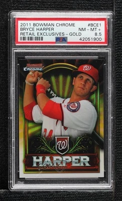 2011 Bowman Chrome Exclusive Topps Value Box Gold Bryce Harper #BCE1 PSA 8.5 - Image 1 of 2
