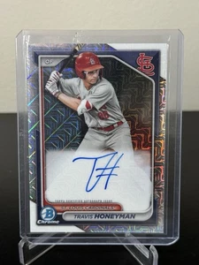 2024 Bowman Chrome Travis Honeyman Mega Box Mojo Refractor Auto BMA-TH Cardinals - Bild 1 von 2