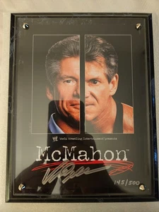 WWE Vince McMahon autografo autentico 7 x 9 targa serie #ed 145/500 - Foto 1 di 2