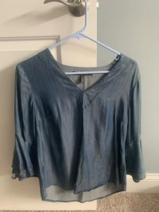 WHBM Denim Bellsleeve Popover Shirt Gr. 4 NAGELNEU - Bild 1 von 2