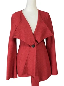 Beyond Threads Jacket Womens Small Red Alpaca Wool Button Mid Length Peru Winter - Picture 1 of 16