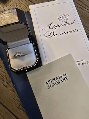 14k White Gold Halo Princess Cut Engagement Ring, 1.21 Carat. Size 7 - Image 1 of 4