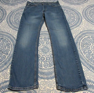 Levi's 513 Jeans Herren 33 x 31 Blau Denim Medium Wash Whiskering Straight Slim Fit - Bild 1 von 17