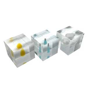 ISSEY MIYAKE " L’EAU D’ISSEY " Art Acrylic Cube Display Set de 3 Tamaño 2.7 in - Imagen 1 de 8