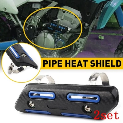 2X Pipe Heat Shield Guard Cover For Honda CRF450R 2002-2020 CRF450X 05-2020 Blue - Image 1 of 4