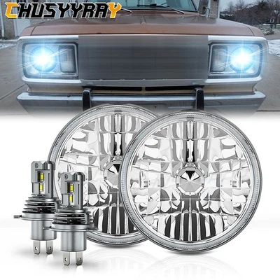 For Dodge D100 D200 D300 Pickup 7inch Round LED Headlight Hi/Lo Sealed Beam 2X - Image 1 of 4
