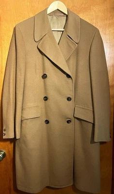 Abrigo Abrigo Vintage 70’ 100% Cachemira Mongola Tostado Hecho en EE. UU. De Colección Para Hombres 38 L Foto 1 de 4