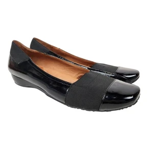 Gentle Souls by Kenneth Cole Iso Kix Women's Black Patent Leather Flats Size 8 - Picture 1 of 10