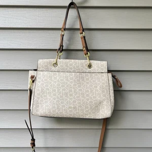 Calvin Klein Signature Sonoma Satchel Crossbody Shoulder Bag Khaki Browm - Picture 1 of 22