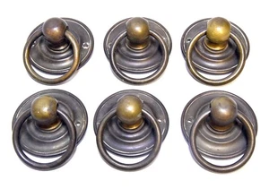 6 VINTAGE SCHWERE MASSIVE MESSING SCHUBLADENGRIFFE - Bild 1 von 7