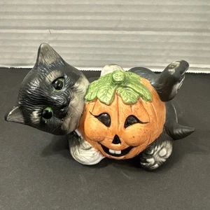 Maybe Fitz Floyd Halloween Tumbling Cat Pumpkins Really Cute For Halloween - Picture 1 of 7