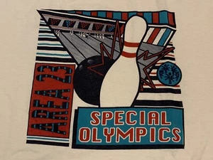Vintage Special Olympics Area 23 Bowling T-Shirt XL weiß 90er - Bild 1 von 6