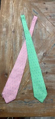 ChalkTalk SPORT Silk Lacrosse Ties Lot Of 2 Pink, Green - Image 1 of 3