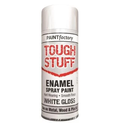 Enamel Effect White Gloss Spray Paint Metal Wood Plastic Aerosol Spray 400ml - Image 1 of 2