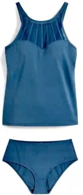 NEU Schicker Tankini m. Netz blau petrol Gr. XL 46 Badeanzug 2-t. bpc selection - Bild 1 von 4