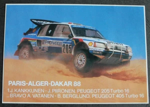 Autocollant / Sticker - DAKAR 88 - Peugeot 205 405 Turbo 16 - Kankkunen Vatanen - Picture 1 of 2
