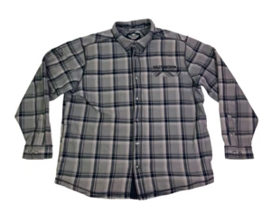 Harley Davidson Plaid Flannel Jacket Button Fleeced Lined Shacket Size XL - Picture 1 of 8