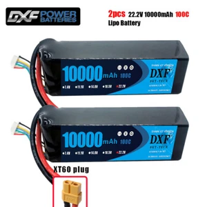 DXF 2PCS 6S 10000mAh Lipo Battery 22.2V 100C XT60 RC Lipo Battery Boat Truck - Imagen 1 de 6