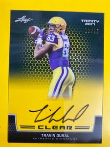 D54322  2017 Leaf Trinity Clear Autograph Platinum Spectrum Travin Dural #20/25 - Picture 1 of 1