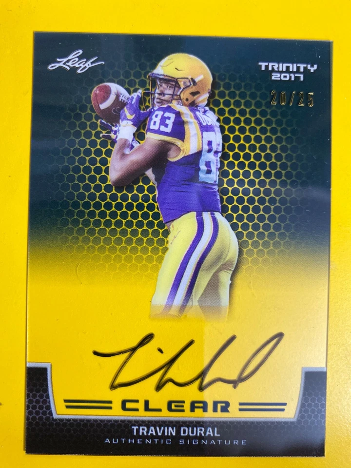D54322  2017 Leaf Trinity Clear Autograph Platinum Spectrum Travin Dural #20/25 - Image 1 of 1