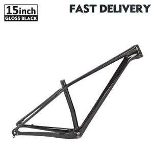 Carbon Off-road Mountain Bike Frame MTB Bicycle Frame Gloss Black 15" - Picture 1 of 8