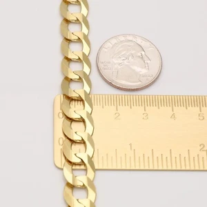 10K massives Gelbgold kubanisches Armband 11,5 mm 8-9 Zoll - Panzerkette Glied Herren Damen - Bild 1 von 3