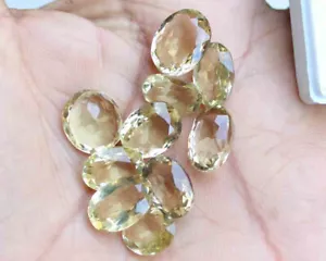 57.40 Ct Natural Lemon Quartz Loose Gemstone Oval Cut Faceted Cut Stone Gem - Picture 1 of 3
