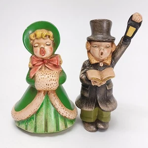 Vintage 1964 Set of 2 Christmas Carolers Hand Painted Holland Mold XMAS Holliday - Picture 1 of 8