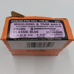 Maze Stronghold Trim Nails S.S. Vástago de anillo tipo 304 1 lb. Classic Blue 9505 - Imagen 1 de 8