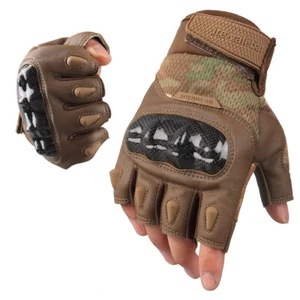 Tactical Gloves Knuckle Protection General Utility Fingerless Motorcycle Gloves - Picture 1 of 21