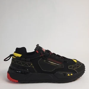 Polo Ralph Lauren Sport PS200-SK-LTL Black Yellow Red Sneakers US Mens Size 10.5 - Picture 1 of 12