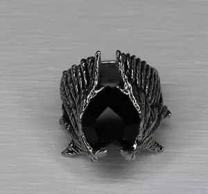 Anello Cuore Nero Misura 11 Alchimia Gotico Inglese Peltro Vintage 2002 - Foto 1 di 5