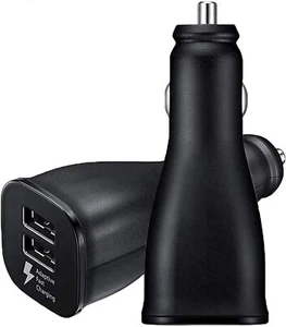 Samsung Fast Adaptive Fast Dual Port Car Charger Samsung S10+ S9 Note9 (2 Pack) - Picture 1 of 4