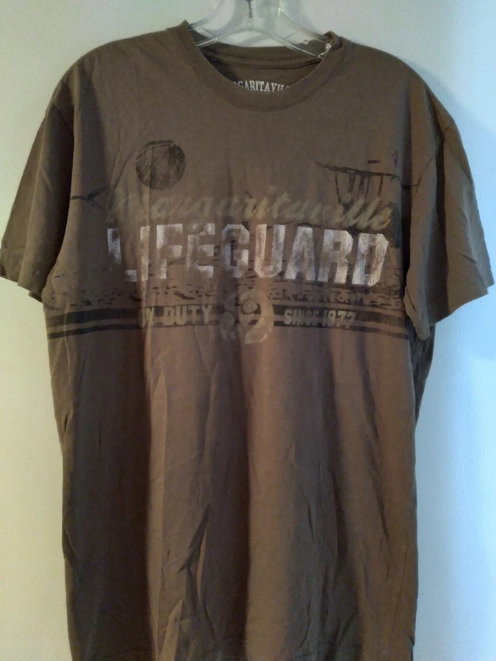 Men's Margaritaville T Shirt = Margaritaville Lifeguard = Brown Vintage Look Med - Image 1 of 1