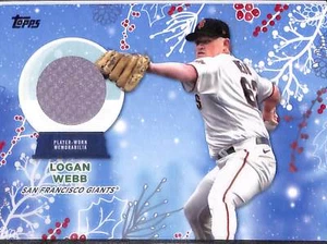 2023 Topps Holiday LOGAN WEBB Giants Player Worn Jersey Relic - Picture 1 of 2