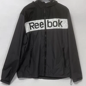 Reebok Rain Hooded Full Zip Jacket Fleece Lined Wind And Water Proof Men Size XL - Picture 1 of 12