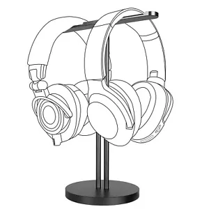 Geekria Aluminum Alloy Dual Headphones Stand (Black) - Picture 1 of 6