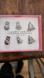 Pier 1 Set of 6 Vintage Holiday Christmas Candle Jewelry Bells Snowmen Trees - Picture 1 of 4