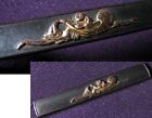 Edo period Japan antique shakudo Deity Ebisu Kozuka Box sword katana blade 