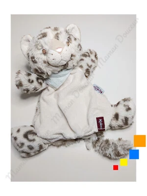 Doudou Plat/Marionnette Cookie Léopard Beige Marron Bandana Bleu Les Amis Kaloo - Image 1 of 3