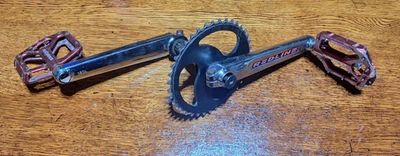 Juego de bielas de bicicleta BMX de una sola pellizca Redline Proline de colección 180 mm, piñón S&M Foto 1 de 4