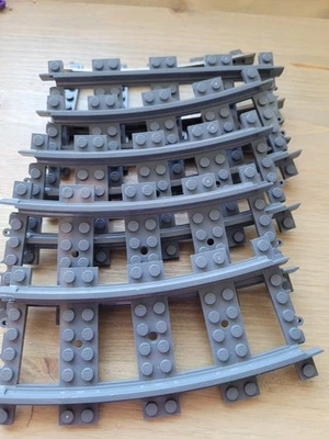 Juego de 6 vías de tren Lego gris curvas Foto 1 de 4