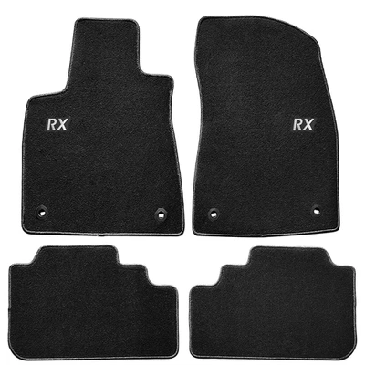 For 16-22 Lexus RX350 RX450H Black Nylon Floor Mat Carpet Front Rear 4PCS w/ RX - Image 1 of 4