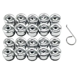 20X Electroplated Silver Car Tire Screw Cover/ Tire Screw Cap For Q7 Metal - Picture 1 of 12