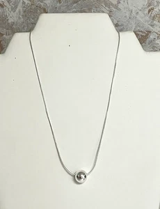 Sterling Kugel Perle auf 16" Sterling Halskette - Bild 1 von 4