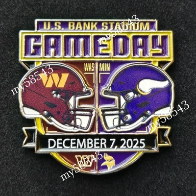 Washington Commanders Minnesota Vikings GAME DAY PIN 12/7/25 US Bank NOPACKAGING - Image 1 of 2