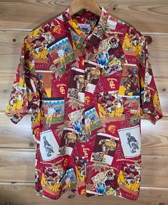 Reyn Spooner USC Hawaiian Shirt Men XL Red Button Up Trojans Football - Image 1 of 4