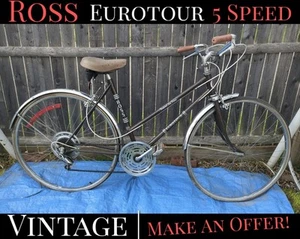 ✨VINTAGE✨1900's Ross Eurotour Road Bike Tempered Lug Frame 5 Speed Shimano Brake - Picture 1 of 24